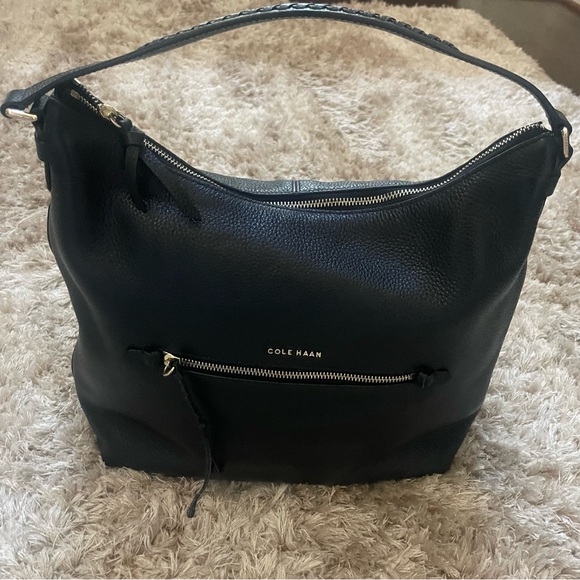 Cole Haan Black Leather Hobo Bag - Picture 5 of 16